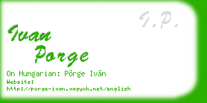 ivan porge business card