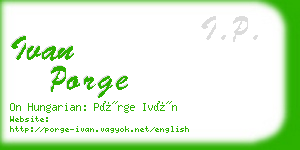 ivan porge business card